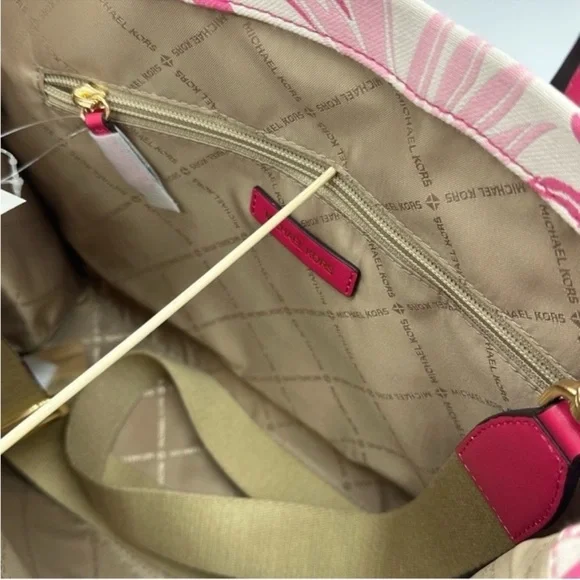 Michael Kors Medium Mirella Tote BagElectric Pink Multi Leather